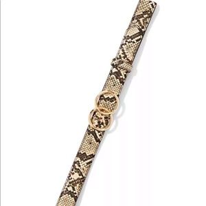 Double O-Ring Faux Snake Skin Belt